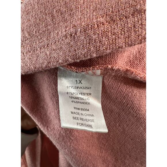 Adrienne Vittadini Womens Pink Studded Sweater Size 1X - Picture 5 of 6